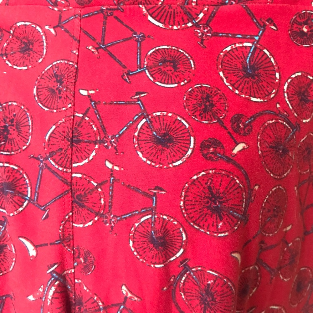 LuLaRoe Red Bicycle Print Leggings